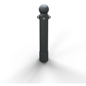 Ornamental bollard | steel tube � 140 mm | stationary, for casting in concretewith ground anchor, total length approx. 1400 mm | with 2 eyelets